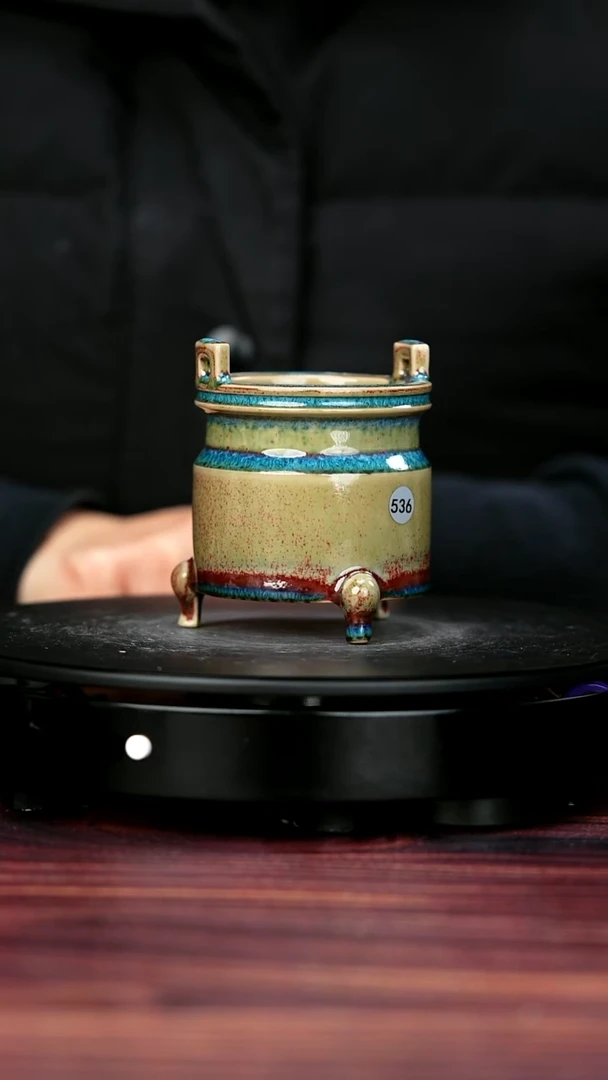 盖碗瓷536#李盼龙一级品原矿钧冲耳香炉