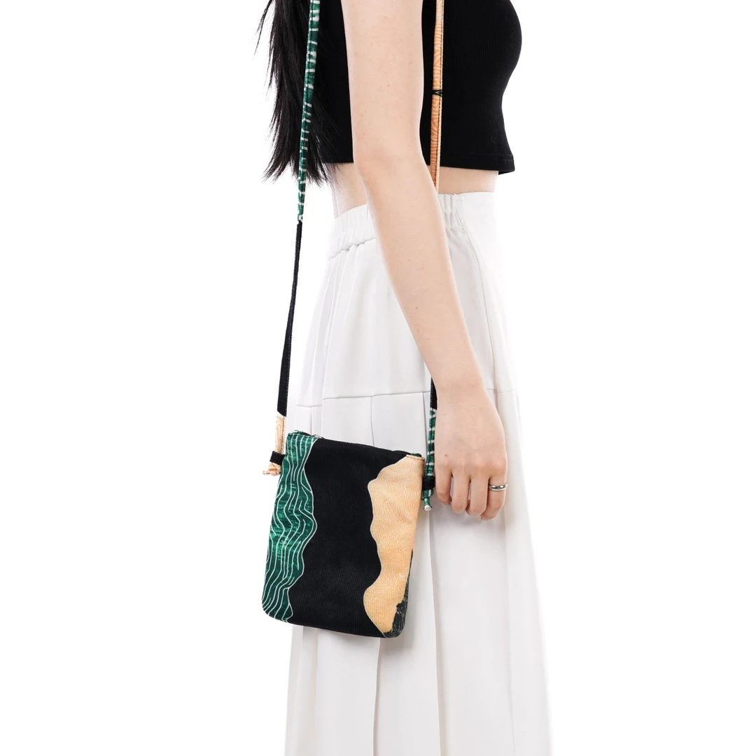 无则艺【长绳手机包】玄墨可爱卡通时尚休闲单肩文艺单肩小包包竖款