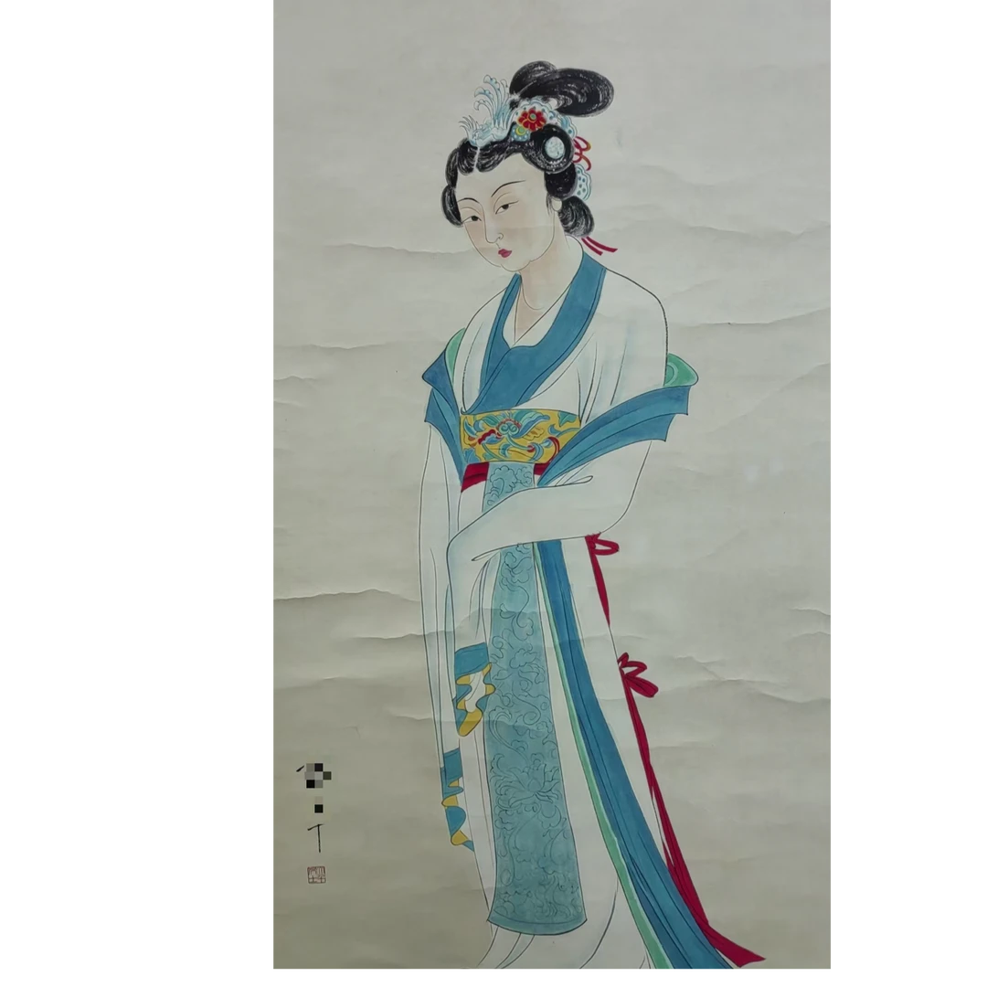 张 人物立轴138*68约8.4平尺