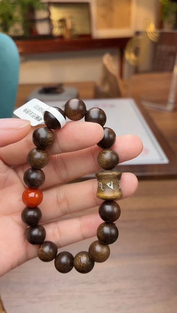 沉香手串沉香非遗六字安平天然野紫棋楠10单