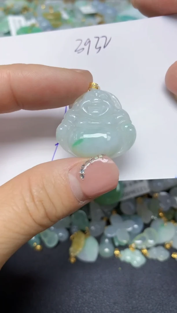 【闪购商品】翡翠挂件18K金镶嵌 天然翡翠A货