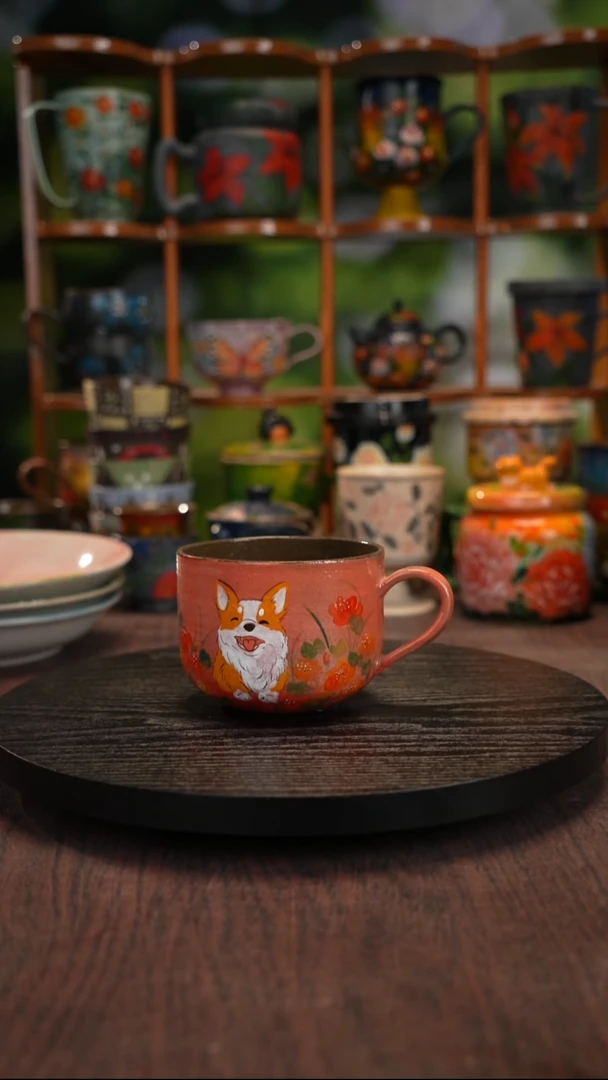 景德镇手绘陶瓷紫砂杯
