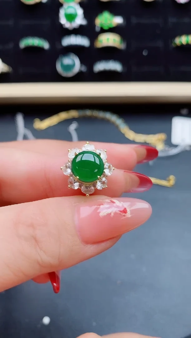 【闪购商品】翡翠戒指银S925镶嵌321321
