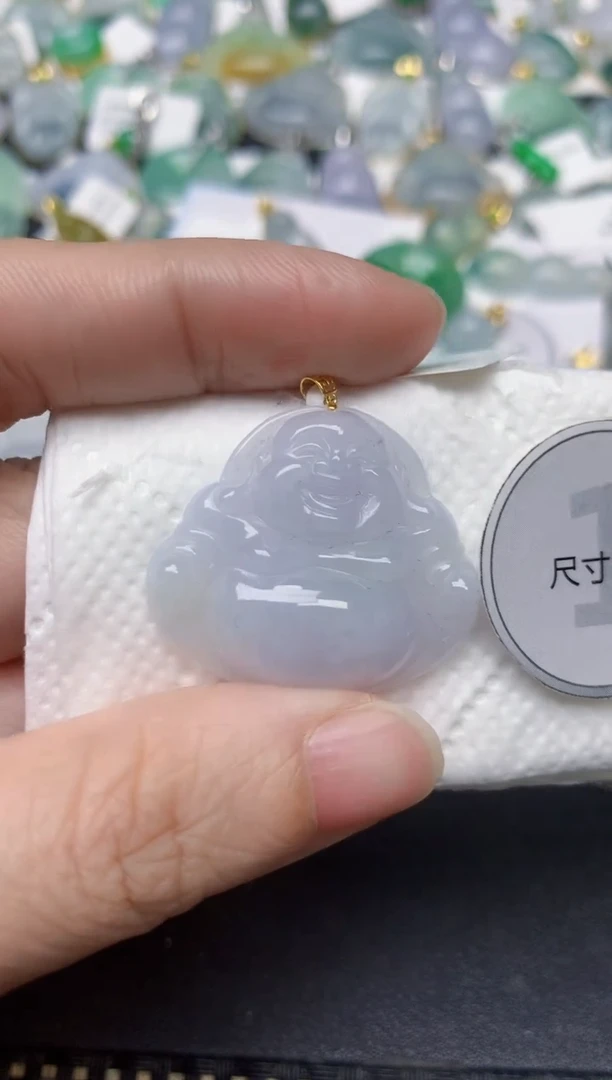 颈饰18K金镶嵌翡翠天然缅甸A货翡翠