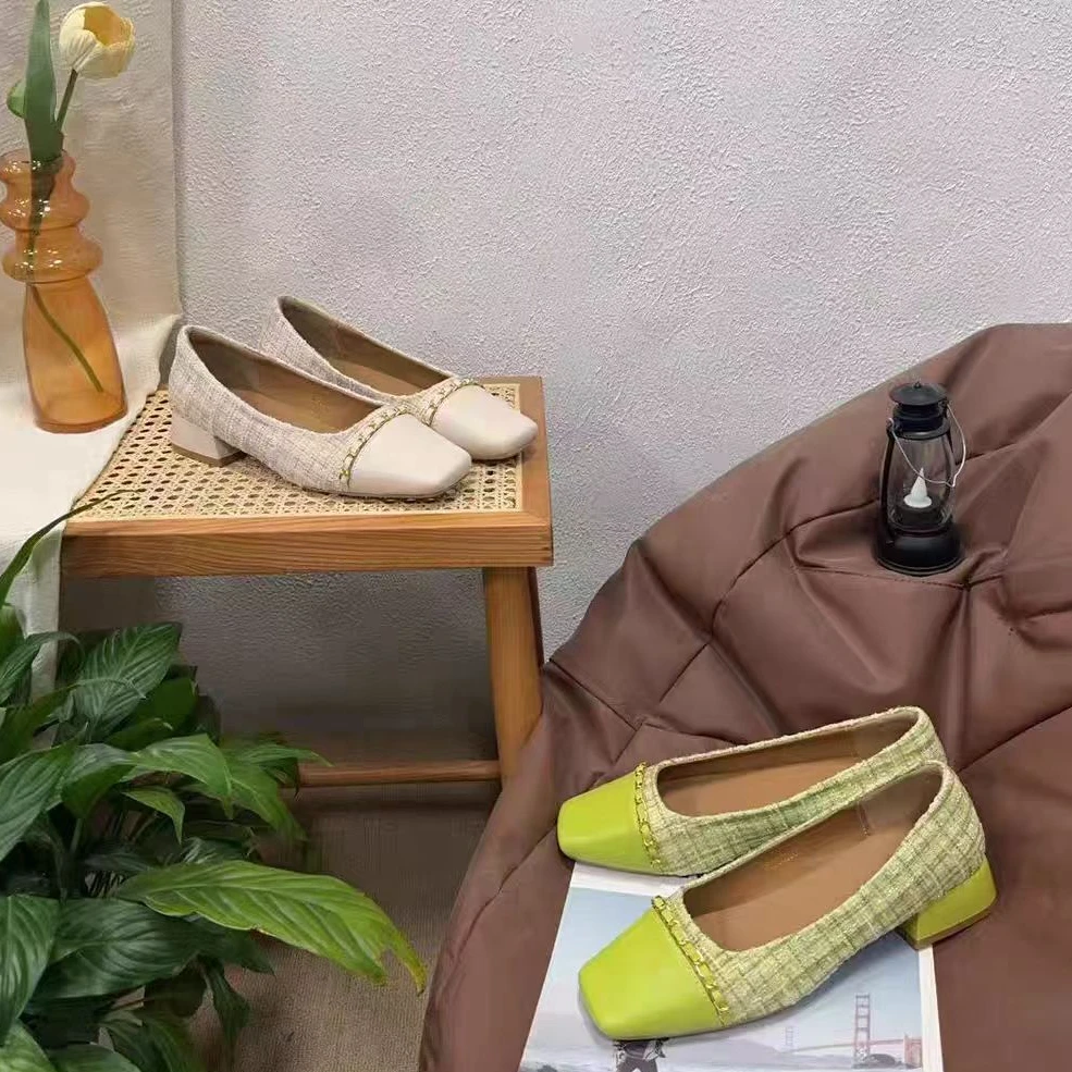 2595-单-新款法式复古单鞋绿色通勤玛丽珍女鞋一脚蹬-XY