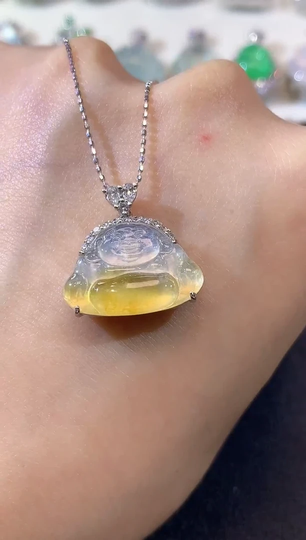 吊坠(不含链)18K金镶嵌翡翠S5