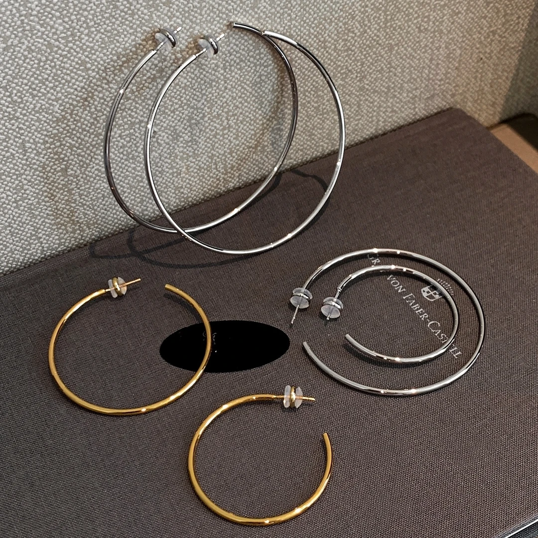 铜合金耳饰 冷淡风素圈耳环轻奢高级感小众设计时尚气质百搭耳饰