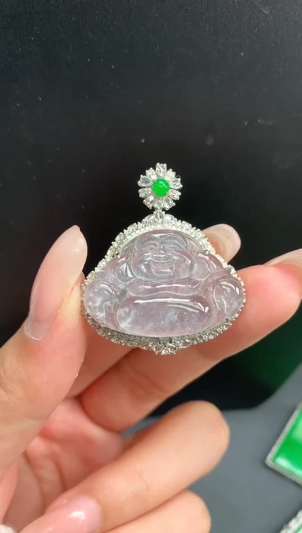 【闪购商品】翡翠颈饰18K金镶嵌佛公1140