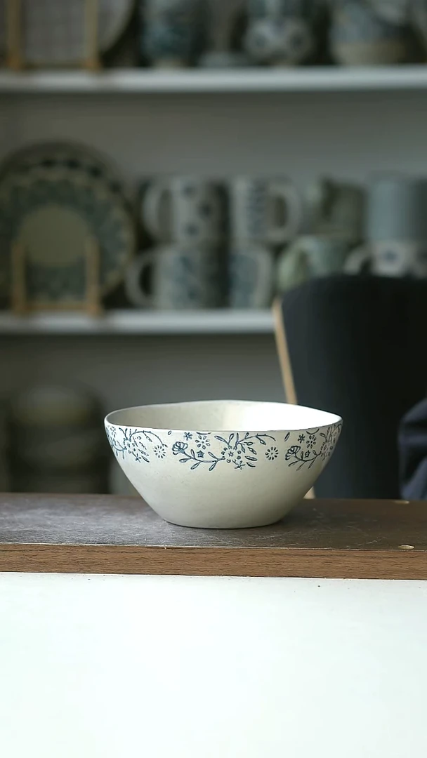陶瓷Hitable冰湖蓝米饭碗13cm@4-2@