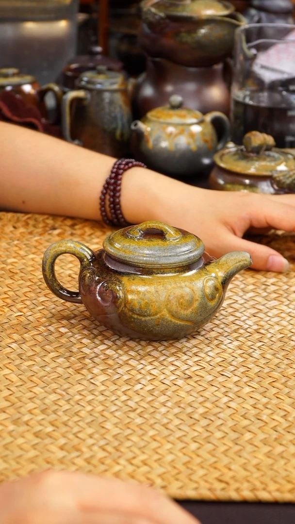 茶壶紫砂纯自然紫砂柴烧