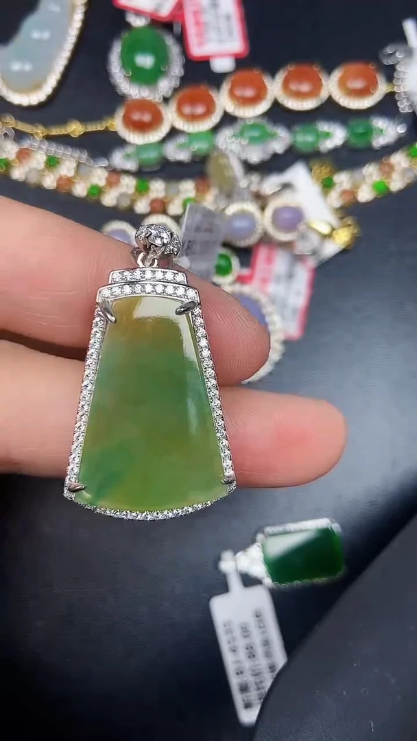 银S925镶嵌戒指翡翠3650