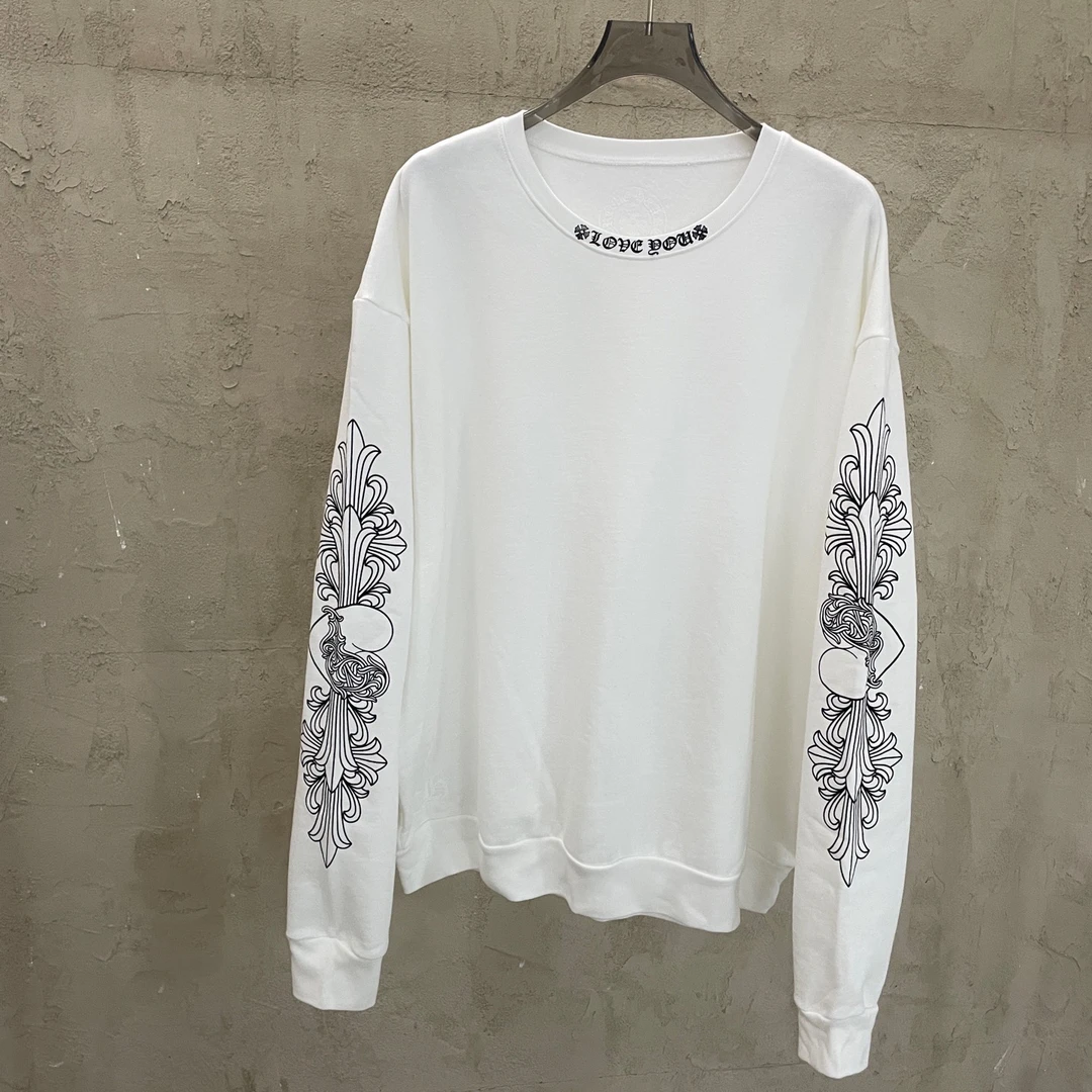 未使用 Chrome Hearts/克罗心 新款麒麟臂藤蔓爱心LoveU圆领卫衣