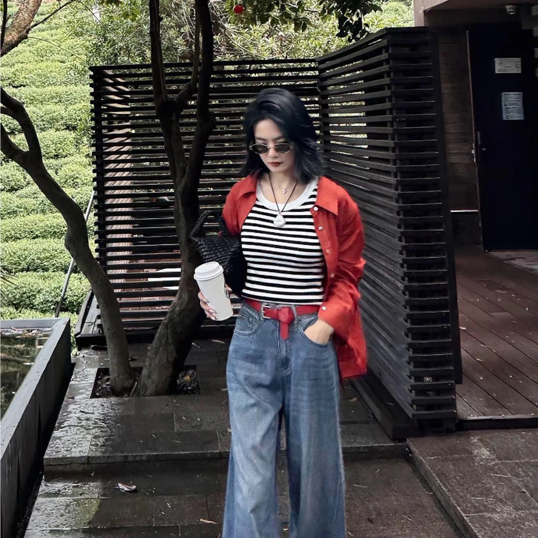 TheLOE/高垂莱赛尔香蕉牛仔裤水洗百搭简约薄款裤#06.15K-G7486