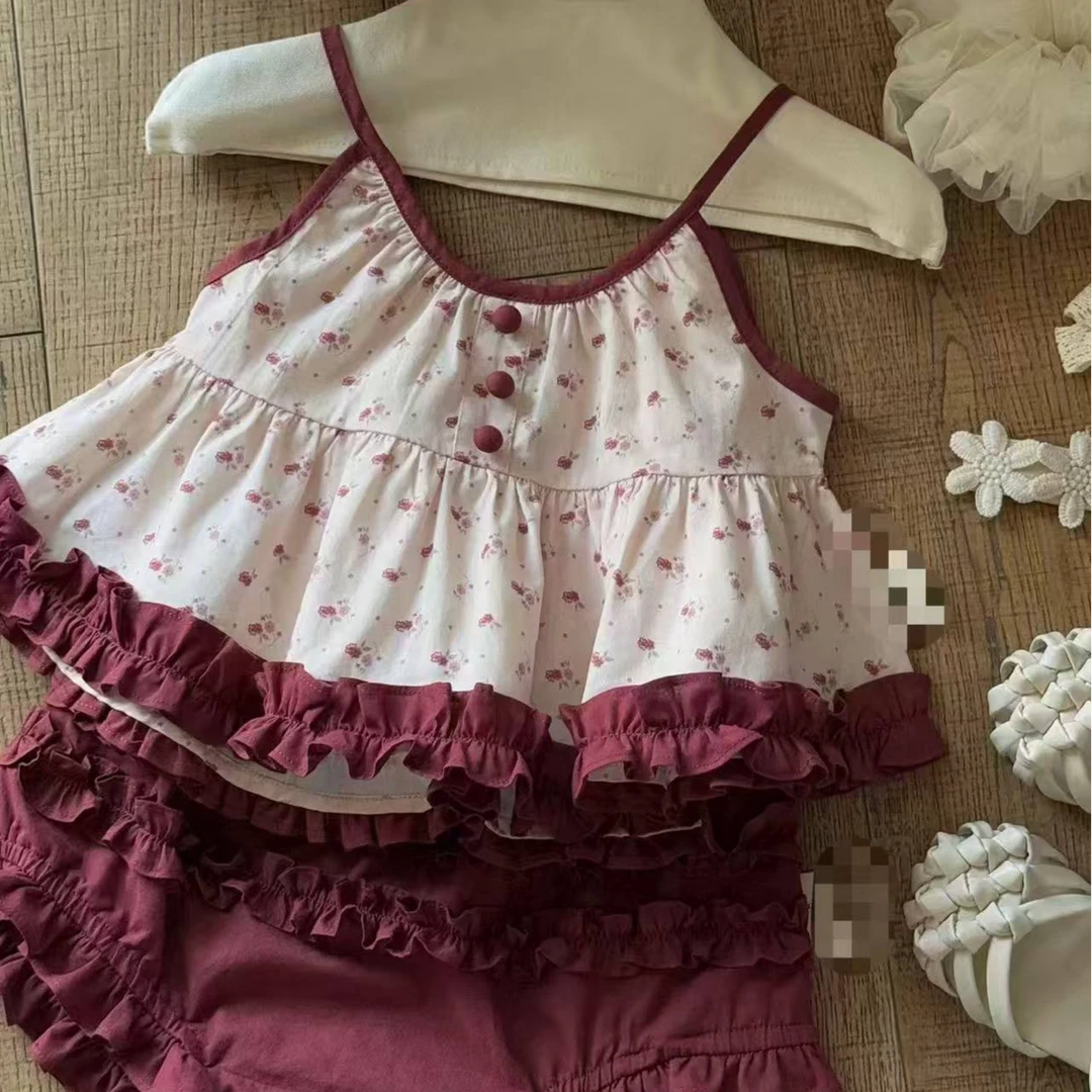 【ONE朵】红色碎花两件套