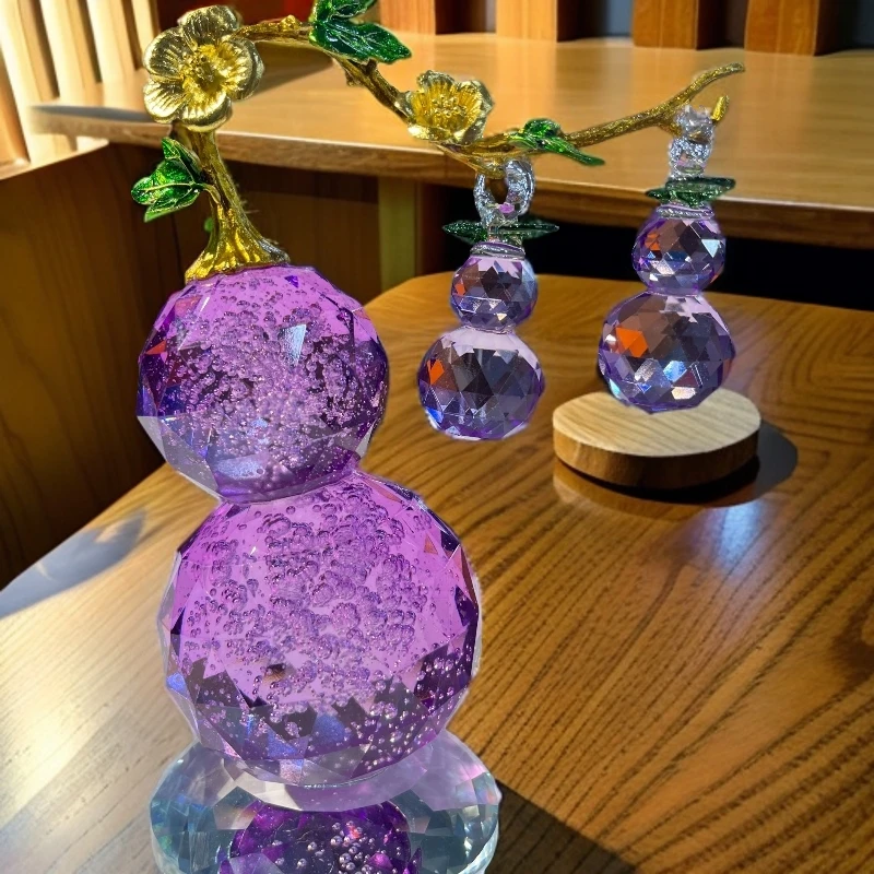 梦幻紫色水晶气泡葫芦客厅玄关电视柜办公室创意装饰品摆件