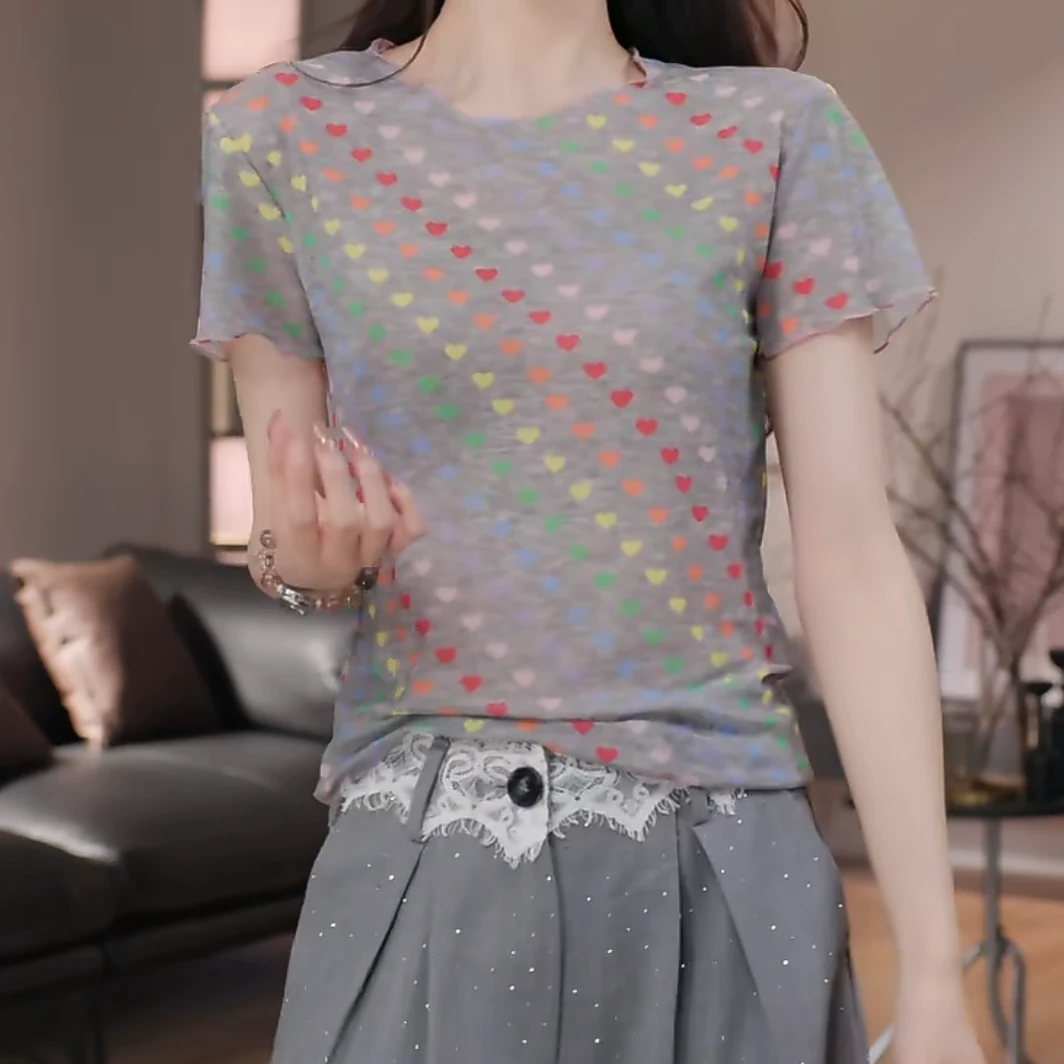 设计感时尚百搭洋气薄款短袖T恤女2025夏季新款休闲宽松显瘦上衣