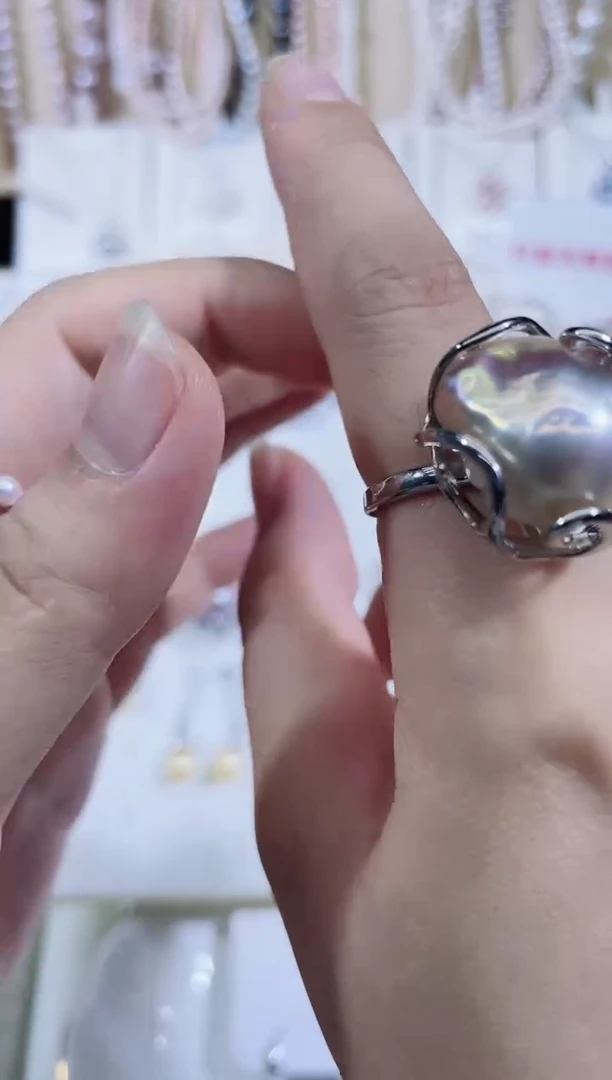 未镶嵌耳饰淡水珍珠戒指多其性发其一