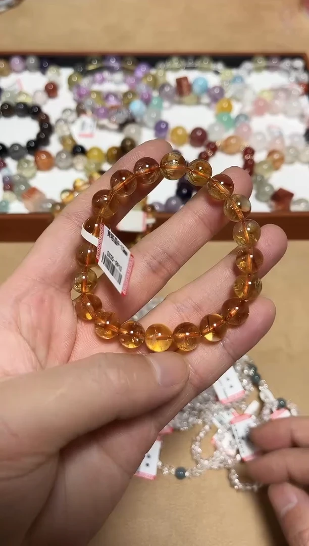 未镶嵌手链水晶18-45黄塔晶手串