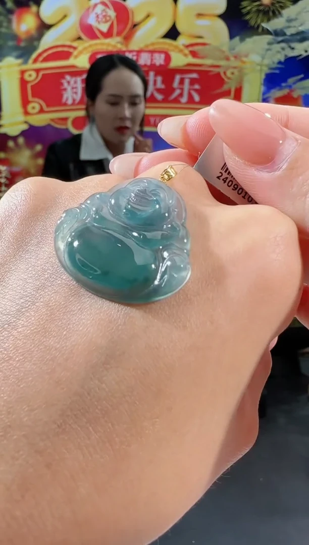 【闪购商品】翡翠吊坠(不含链)18K金镶嵌佛公配扣头多样性发一