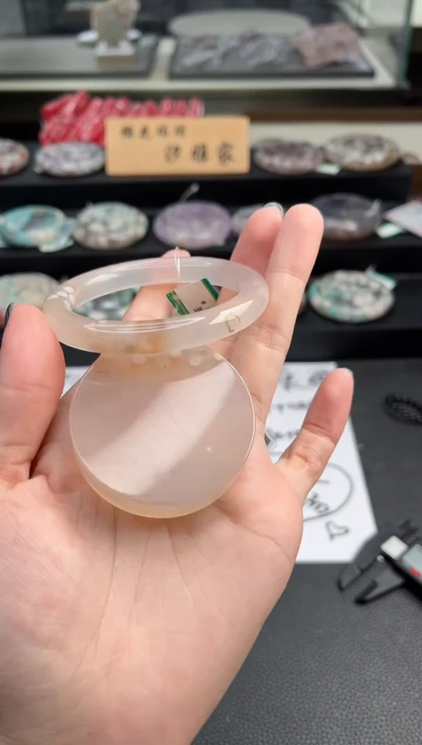 石英质玉手镯未镶嵌52圈口（赠送镯心）36612