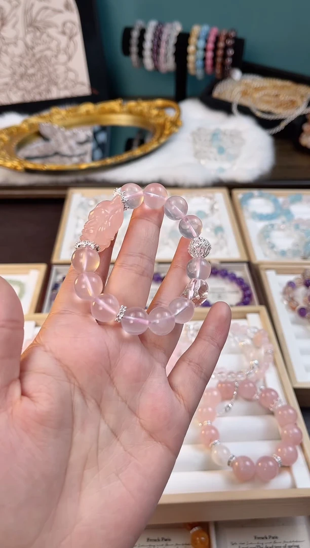 【闪购商品】水晶手串合金天然水晶六芒星光粉+大凤九