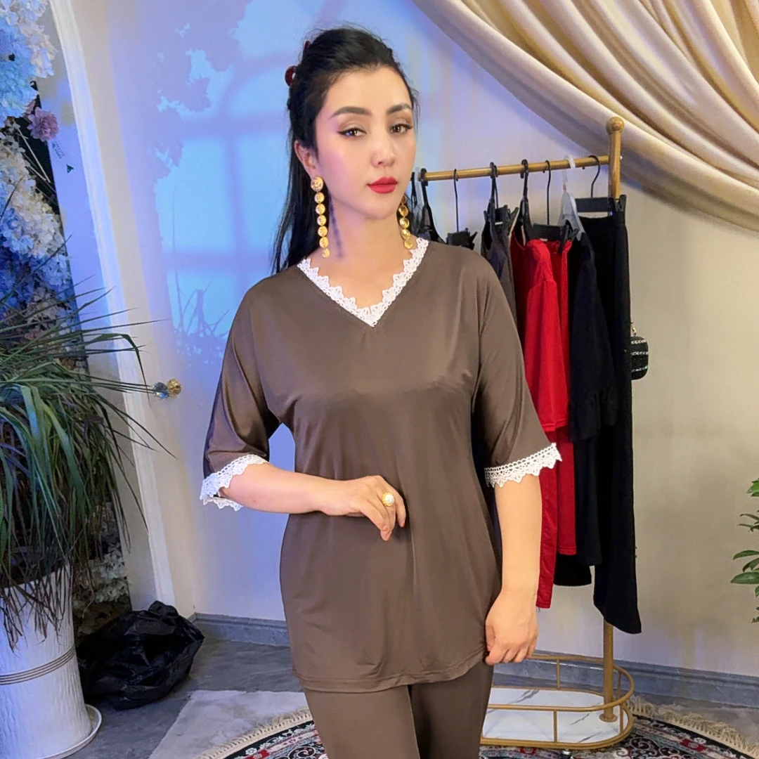 【包邮】KAHWA RAG UHLAX KIYM黑色睡衣两件套