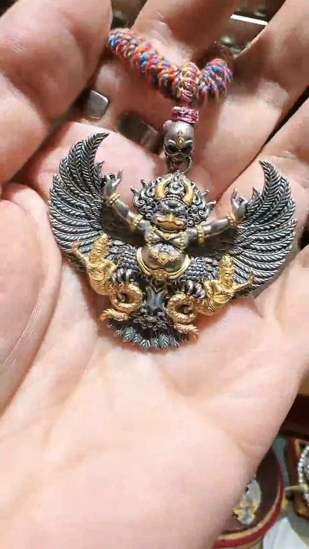 足银999精工手工金翅大鹏吊坠女