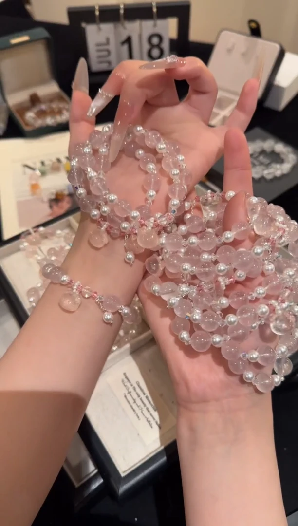 水晶手链合金Kitty粉水晶x2106