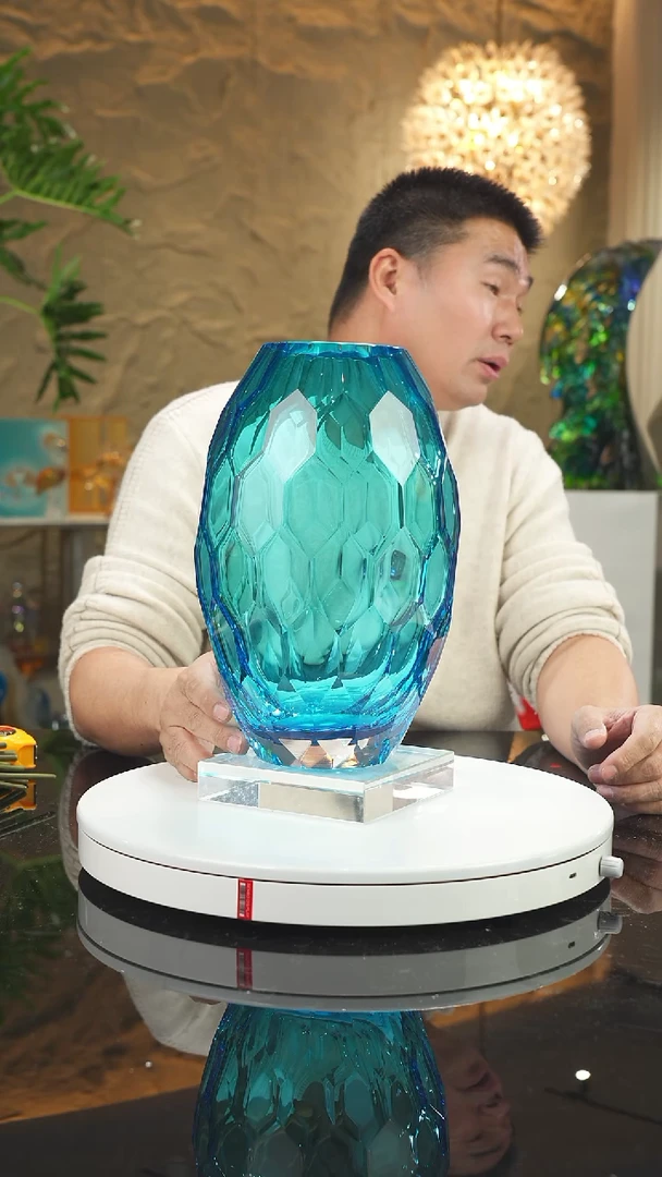 【闪购商品】摆件福利蓝色切面花瓶