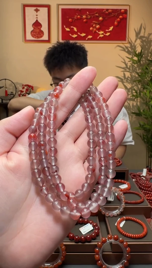 南红玛瑙手链未镶嵌一条6mm+