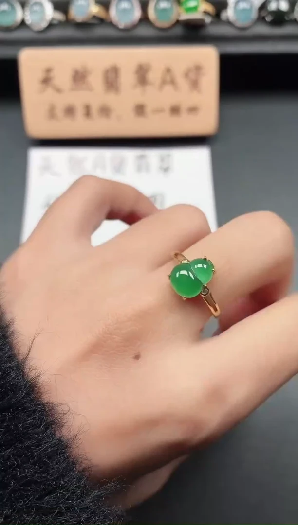 银S925镶嵌戒指翡翠11