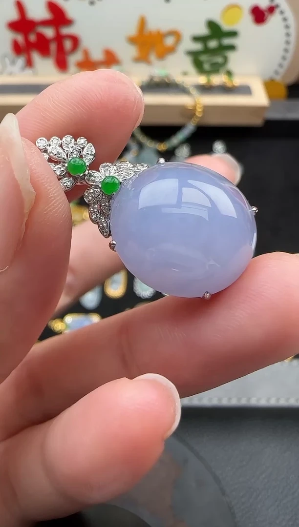 18K金镶嵌戒指翡翠勿拍