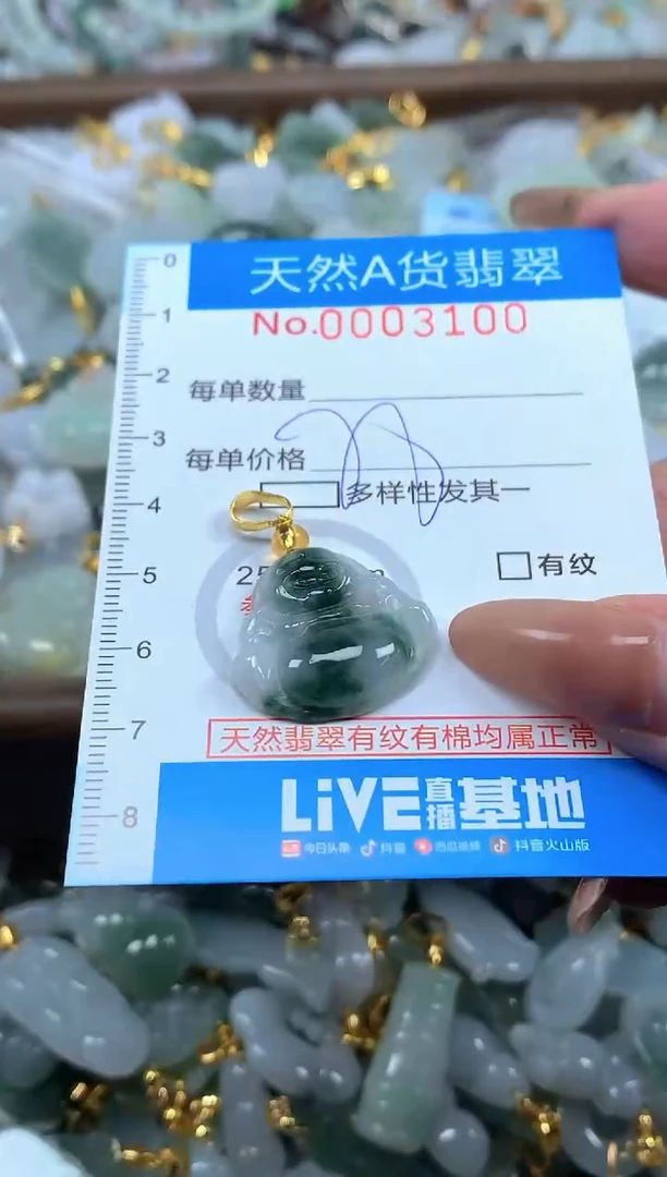 颈饰未镶嵌翡翠净货挂件-3100
