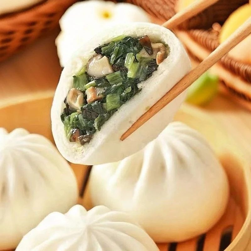 【舌锦记】香菇青菜包子素包子青菜包子80克/个