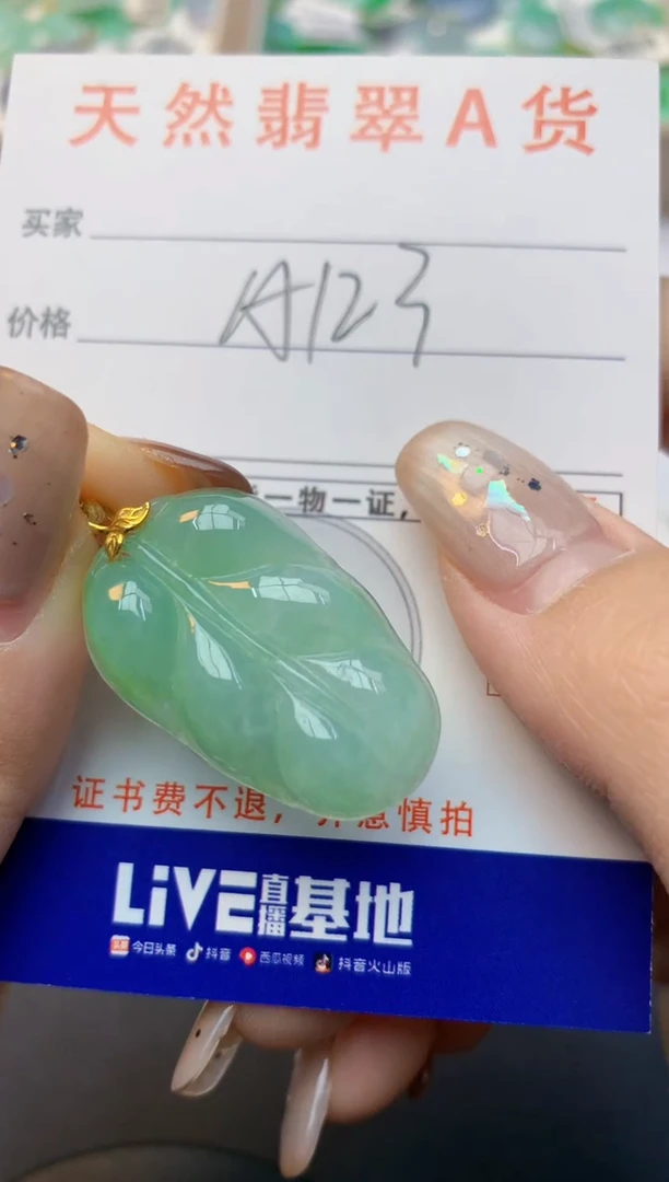 颈饰18K金镶嵌翡翠天然A货翡翠百元以上9元证书费自理