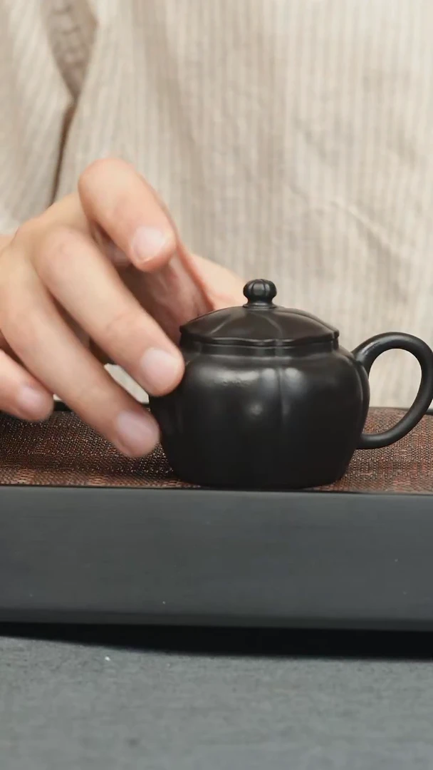 茶壶紫砂五堂 捂灰筋纹具轮