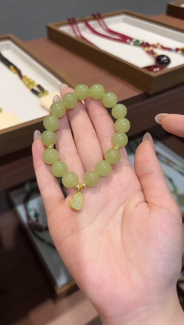 14K金镶嵌手链和田玉DIY款S350