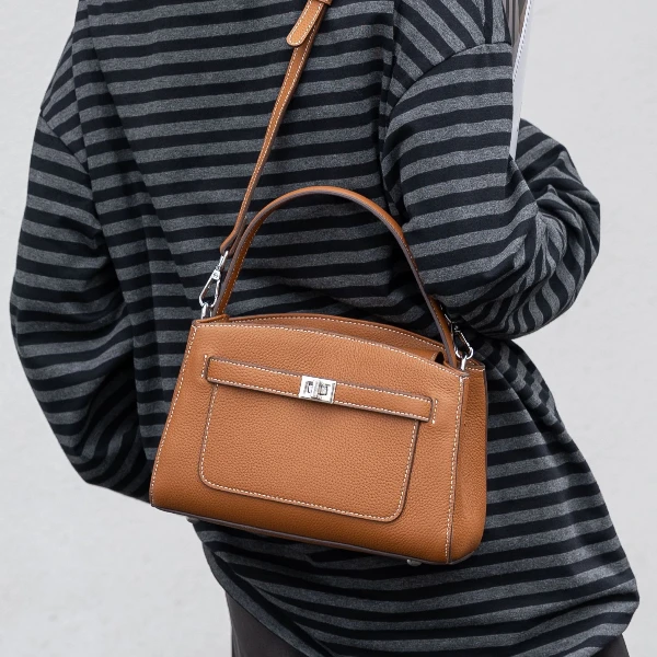 Jinho/金猴2025春季新款单肩包真皮女包头层牛皮时尚潮流包包