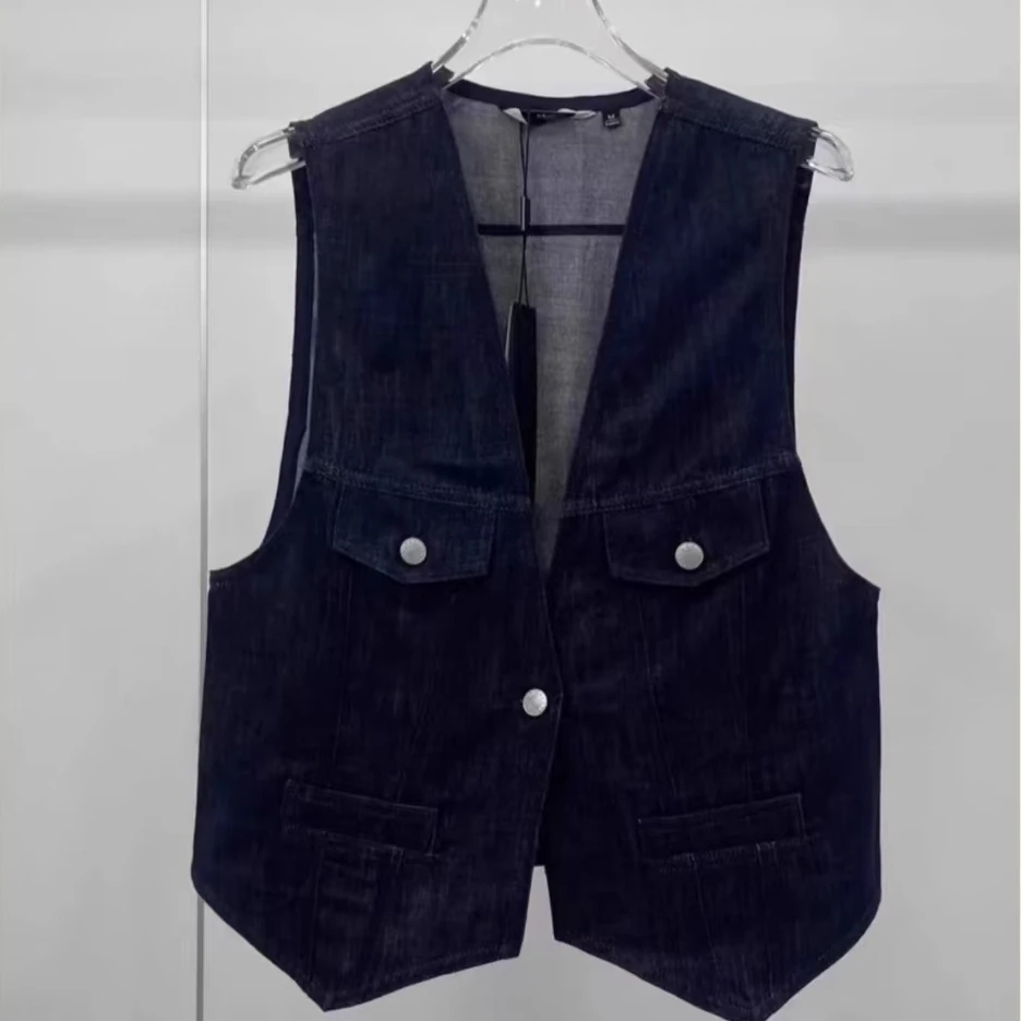 【韩丝妍2025夏】2025新款时尚百搭牛仔背心马甲韩丝姸工厂店1029