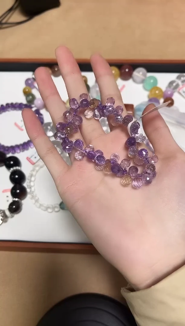 未镶嵌手链水晶12-49紫黄晶刻面手串