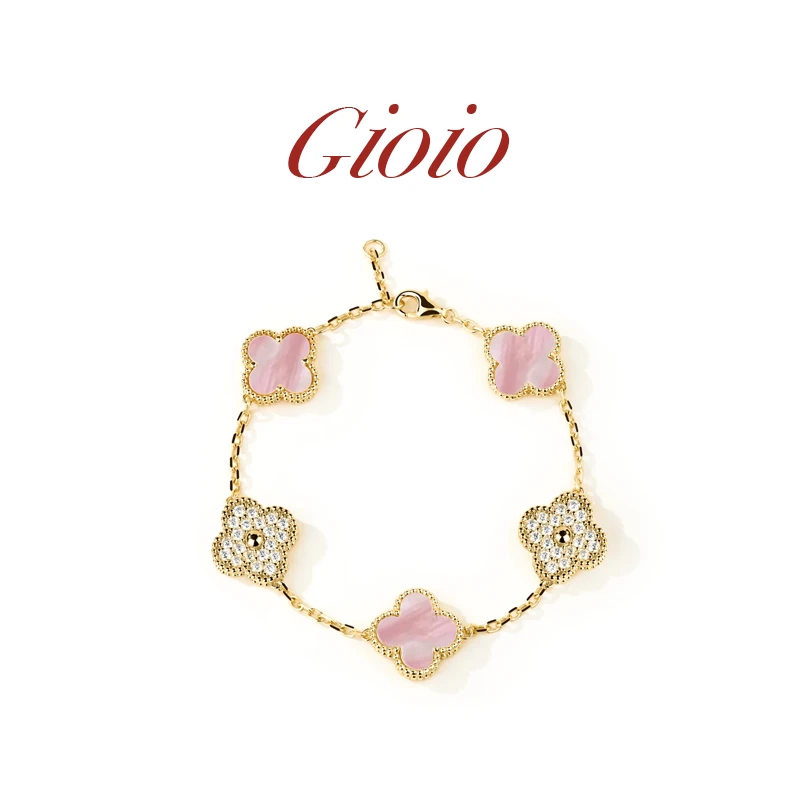 GIOIO  粉渐变色四叶草手链轻奢女款经典