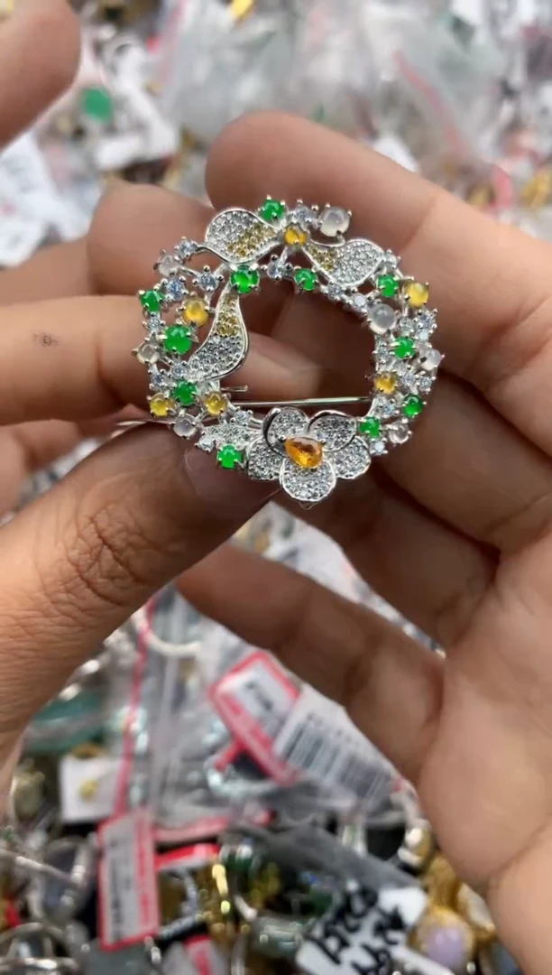 银S925镶嵌戒指翡翠101010-----6