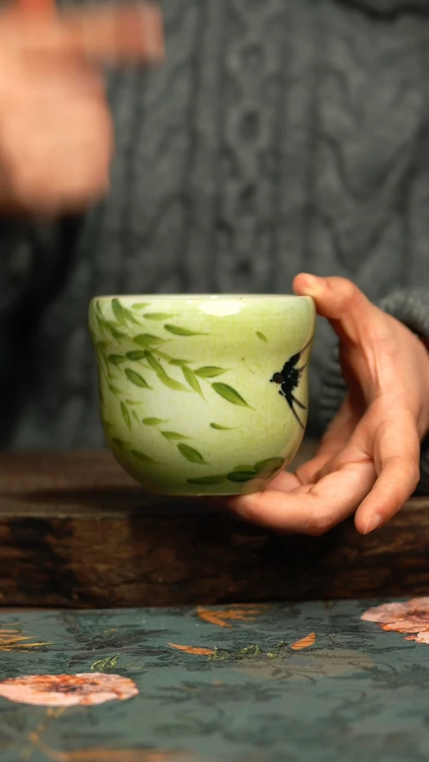 【闪购商品】杯釉下彩手工手绘同款陶器