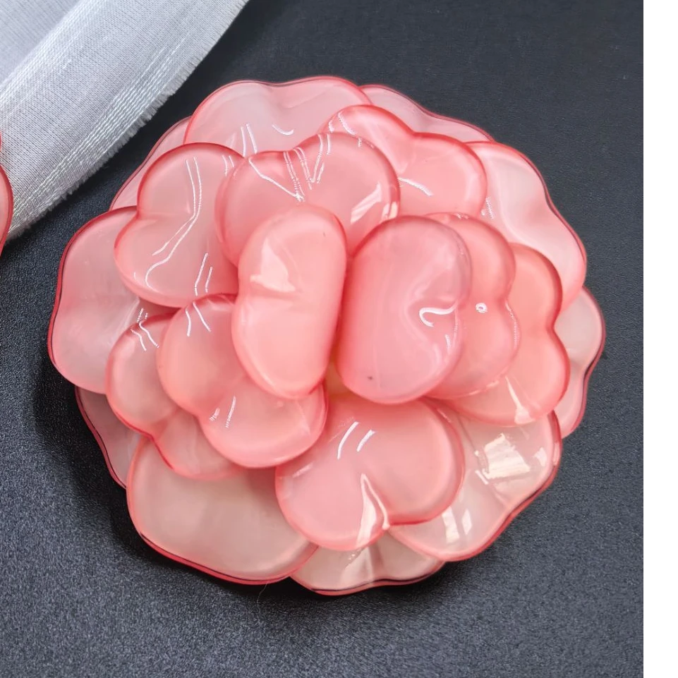 铜合金亚克力戒指 【伊琳甄选】粉色花戒指