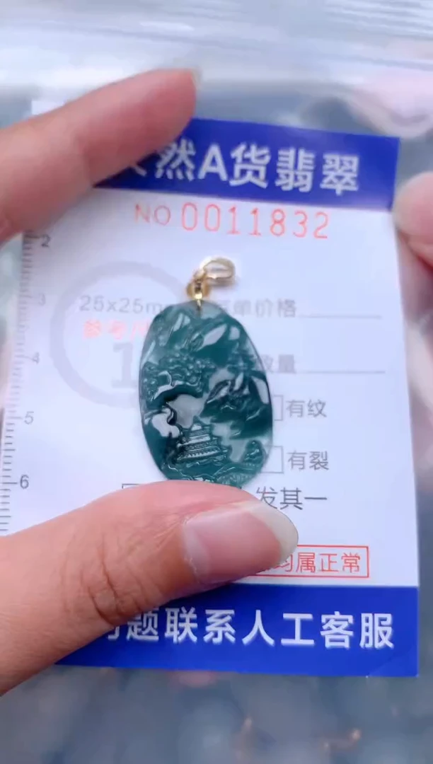 翡翠未镶嵌吊坠(不含链)1
