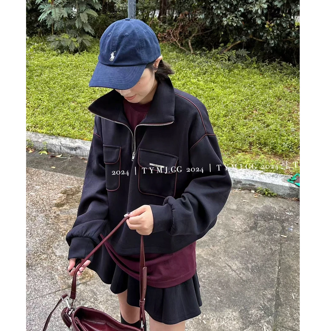 【no退no换 谨慎下单】明线口袋卫衣+短裙套装 9A451