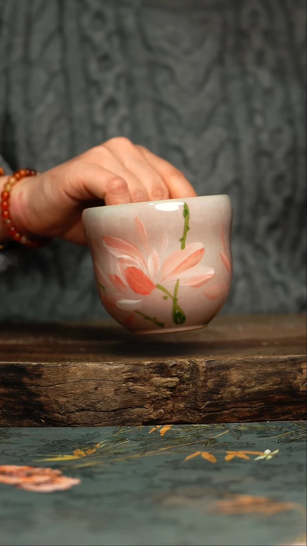 【闪购商品】杯釉下彩手工手绘同款陶器