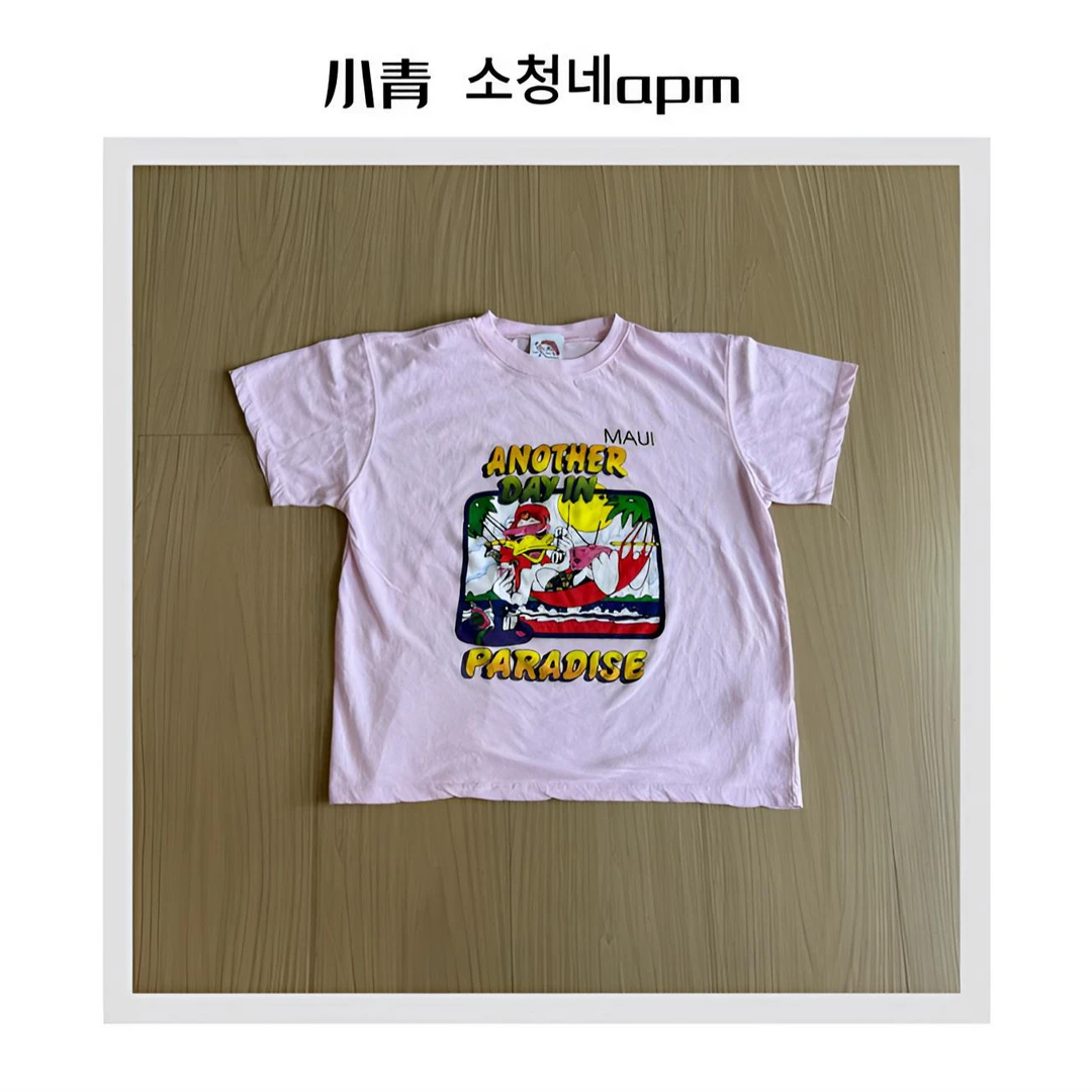 韩国东大门 公鸡/牛牛发型鸭打电话T恤