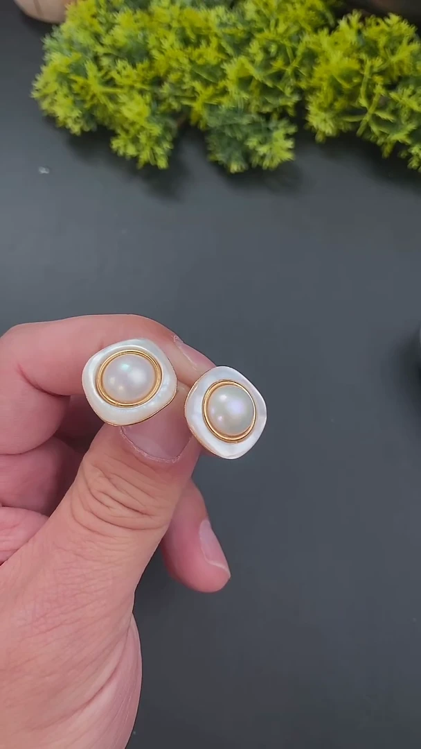 【闪购商品】淡水珍珠耳饰银S925镶嵌新号福利