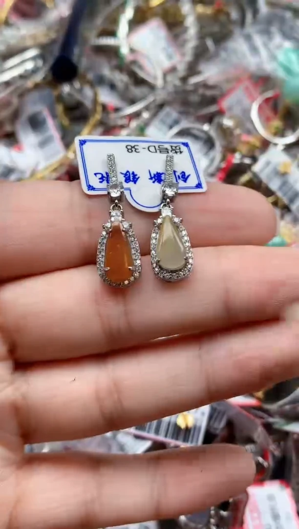 银S925镶嵌戒指翡翠天然A货缅甸翡翠